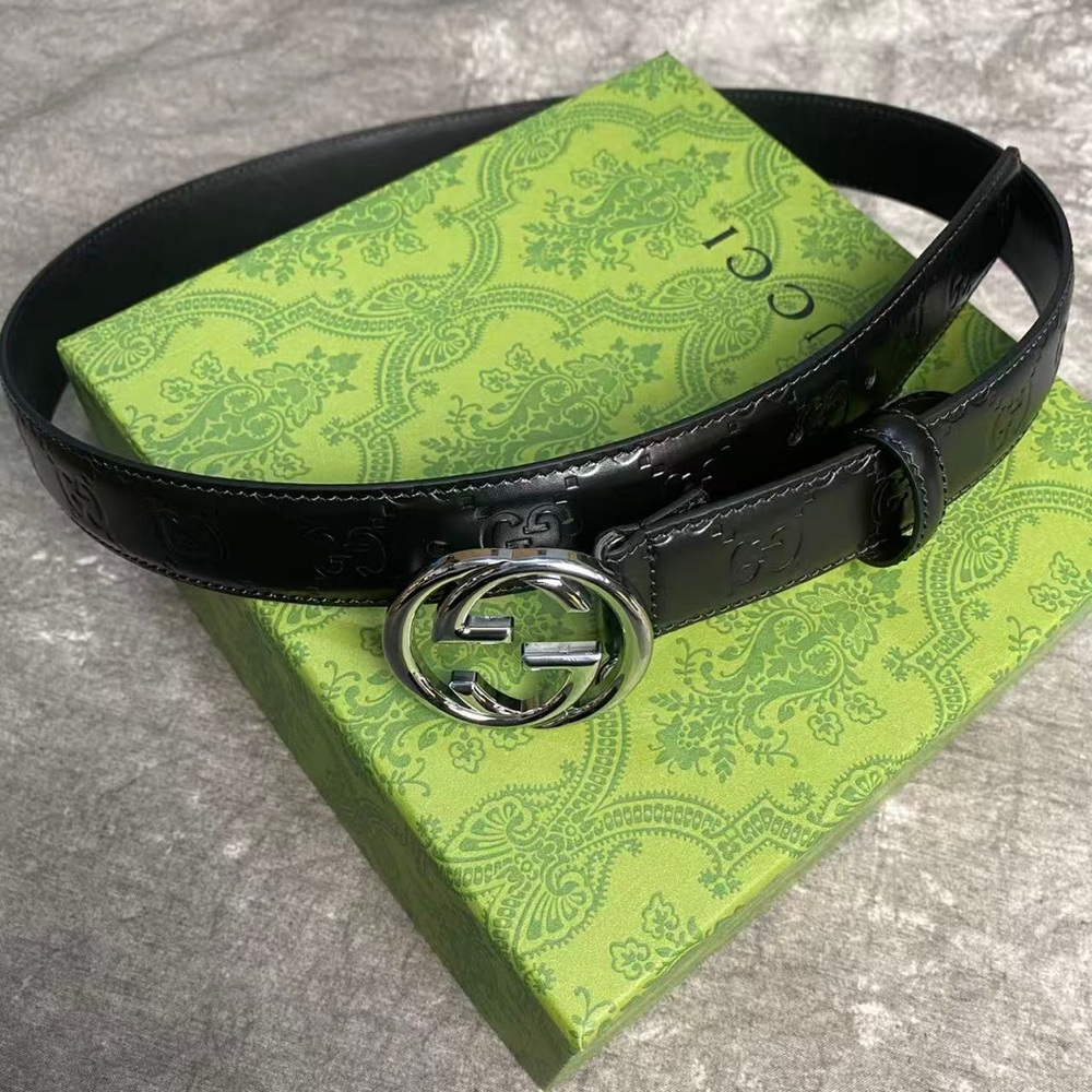 Gucci Black Leather GG Belt 85cm / 34in – Excellent Condition w/ Box & Dust Bag - Picture 8 of 8
